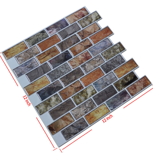 12" x 12" Self-adhesive Kitchen Backsplash Tile, Peel and Stick Back Splash Tile (10 Pack)
